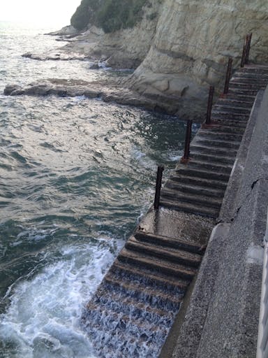 Stairs to the Ocean in Japan